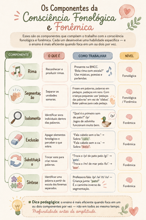 COMPONENTES DA CONSCIÊNCIA FONOLÓGICA/ FONÊMICA - Suéllen - Arte de ...